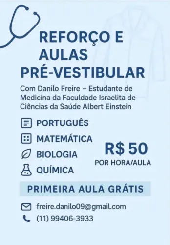 Professor para Reforço escolar/ concurso público e pré -vestibular 