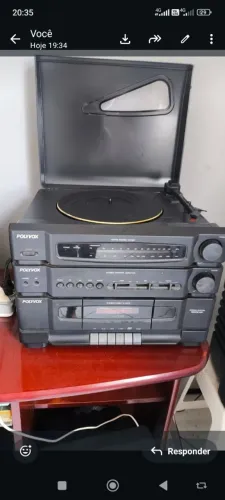 aparelho 3 em 1 polyvox trivox 900 stereo system, vintage (anos 70), em perfeito estado