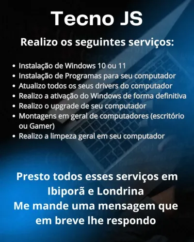 Agende um de nossos serviços! Me mande uma mensagem para análise