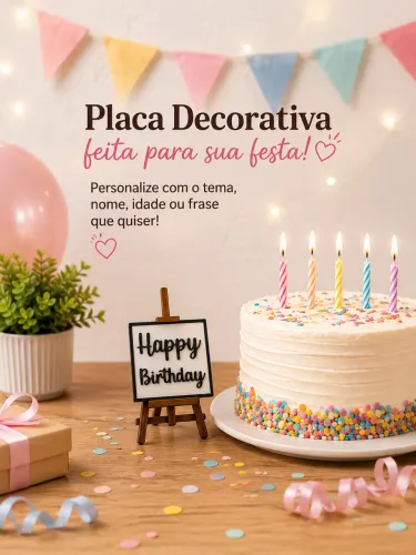 Placa decorativa para seu aniversário