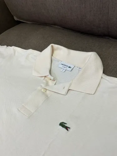 Polo Lacoste Classic fit off-White tamanho 5