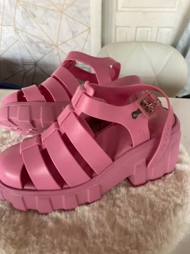 Sandália Melissa Possession Rosa Pink - Plataforma Tratorada Feminina