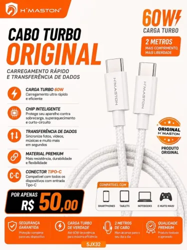 Carregadores Turbo e Fones para iPhone e Android | Novos