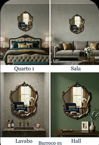 Espelho Decorativo Clássico Realeza Moldura Luxo 72x55cm