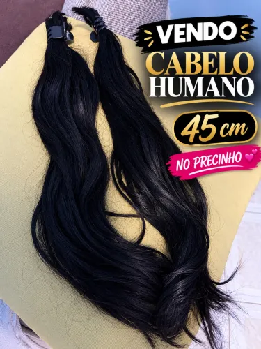 Cabelo Humano levemente ondulado 45cm
