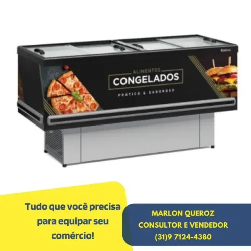 Ilha de Congelados 2M Gelopar Vidro Reto