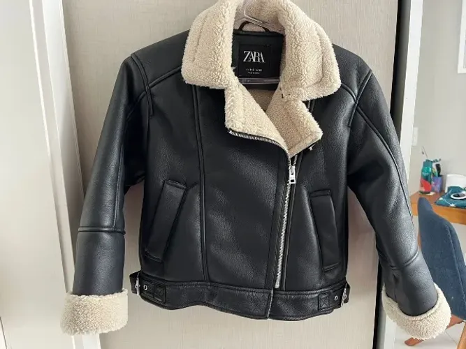 Jaqueta Couro ZARA Infantil - Tam 8-9