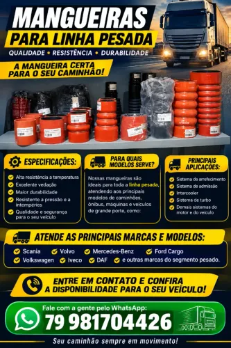 MANGUEIRAS ( VW / MB ) CAMINHÕES INTERCOOLER - LINHA PESADA NOVO