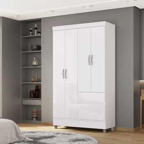 Guarda roupa Ideal 4 portas na cor branca