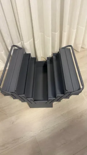 Caixa Ferramenta 7 Gavetas de 50 Cm Sanfonada Cabo FIXO CINZA em Aço Reforçada
