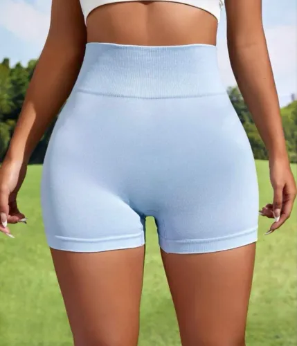 Shorts Academia de Spandex sem Costura de Alta Elasticidade