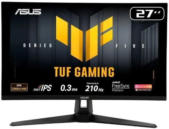 Monitor ASUS TUF 27", QHD, 210Hz, 0.3ms, IPS, G-Sync Comp, FreeSync Premium - VG27AQ5A