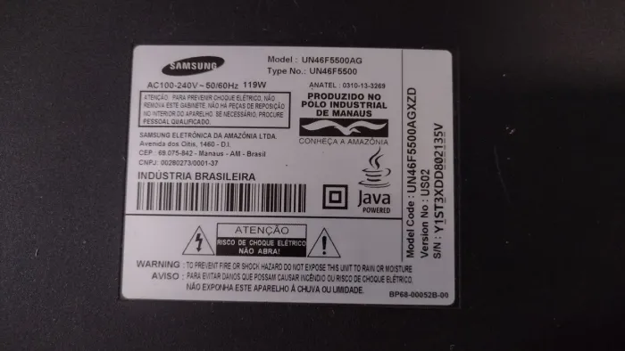 Televisor Samsung 46 smart tv led para conserto ou retirada de peças.
