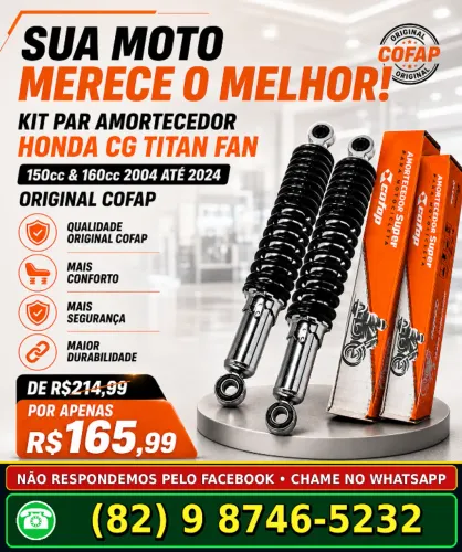 Kit Par de Amortecedores Cofap Honda CG Titan/Fan 150 e 160