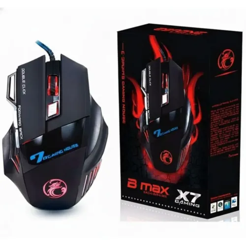 Mouse gamer para jogo computador 3200dpi com LED laser X7 USB Botões