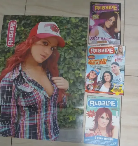 Kit Rebelde RBD Dulce María Roberta Ano1 Max Pôster Nº4 Nº8 + Revista Rio + Pôster