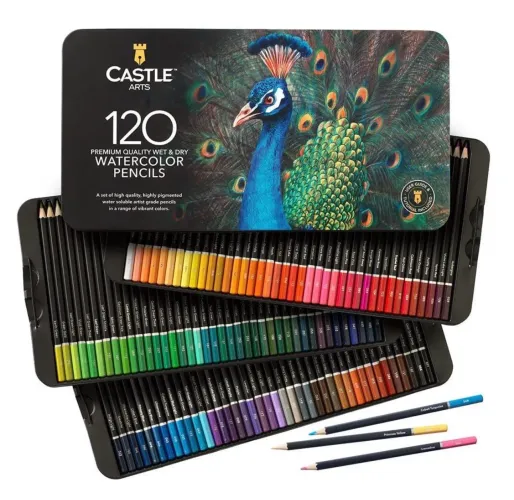 Castle Arts - 120 Lápis de Cor Aquareláveis - Novos e Lacrados