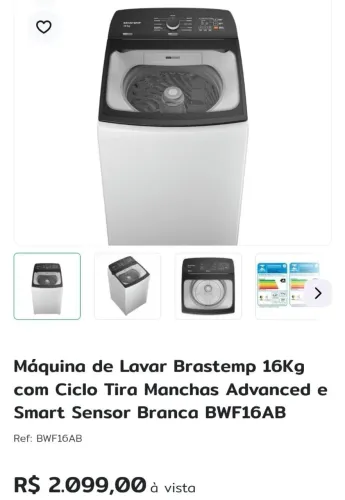 Máquina de lavar brastemp 16 kg