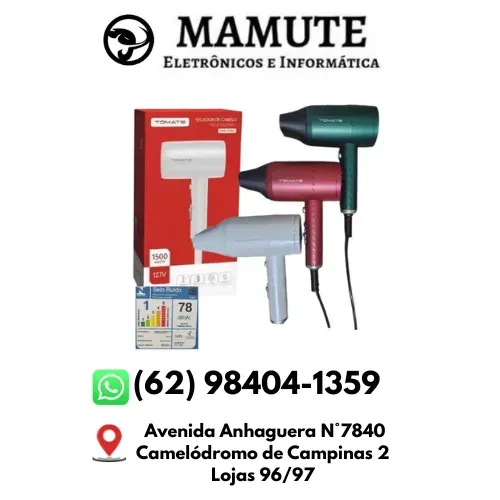 Mini Secador De Cabelo Tomate C/ 2 Vel. 220v 1800w - Tomate Mse-2700b
