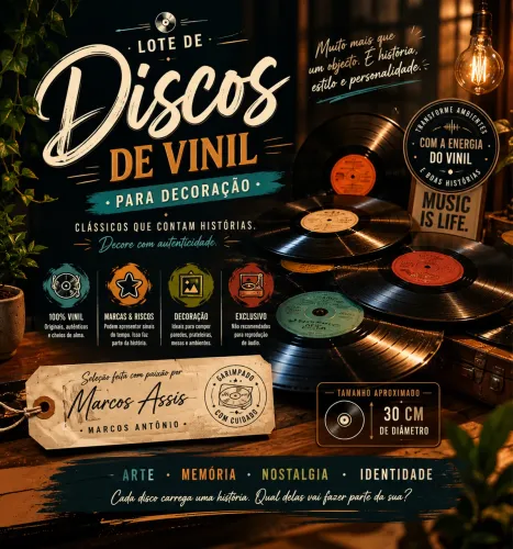 Discos de vinil para decoração sem capa, lote com 12 discos 18,90