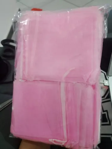 Saquinho de organza rosa