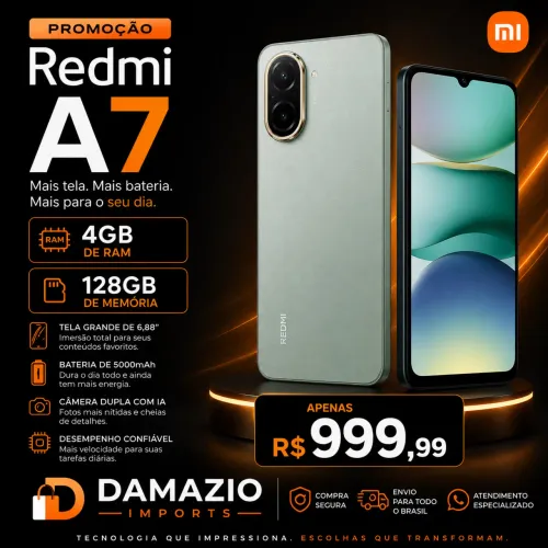 Redmi A7 4 gb de ram 128 gb de memória novo lacrado