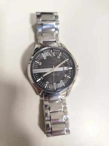 Relógio Armani Exchange AX2103 Masculino Aço Inox / Mostrador Preto com Calendário