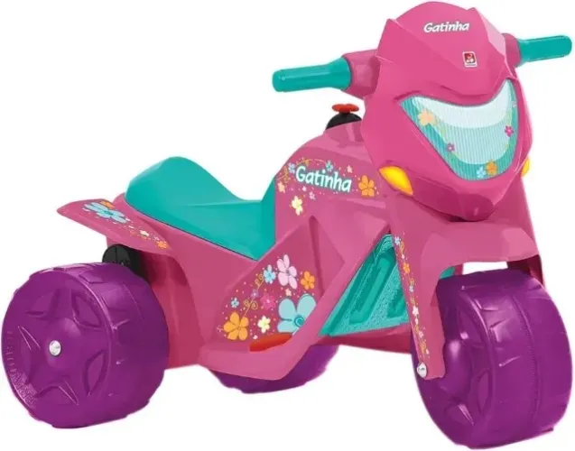 Ban Moto Gatinha Elétrico 6V Bandeirante Rosa