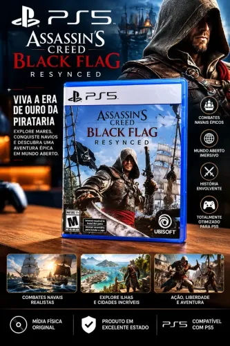 Assassin?s Creed Black Flag Resynced PS5 - Mídia Física Original