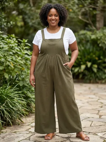 Macacão Plus Size - Verde Militar 