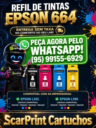 Refil de tintas Epson modelo l200 l355 l396 e cia entrega sem taxa