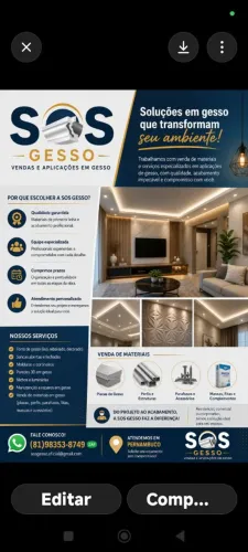 Serviço de gesso em geral 