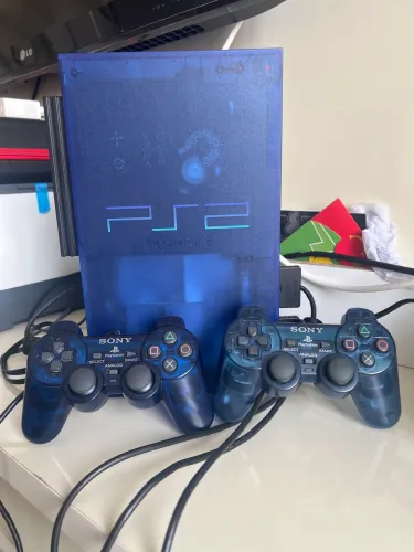 PlayStation 2 Japonês- Versão Exclusiva Ocean Blue + kit com controles originais Sony