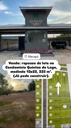 Vendo repasse de lote no condomínio do quintas do lago 