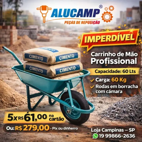 Carrinho de mão 60l profissional Metalpama