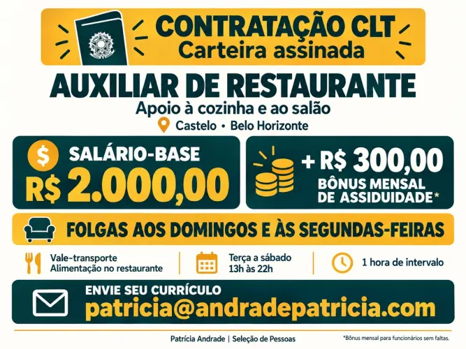 Auxiliar de cozinha e restaurante