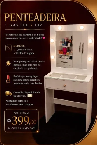 PENTEADEIRA LIZ 1 GAVETA 