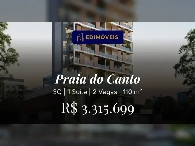 Praia do Canto espera por você: apartamento moderno com 3 quartos e 2 vagas!