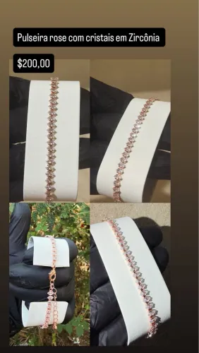 Pulseira rosê em zircônia