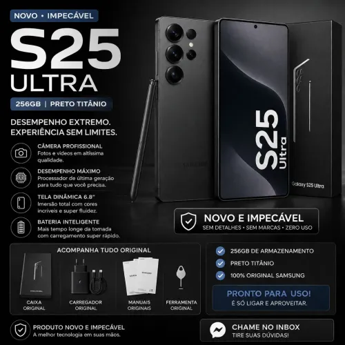 Samsung Galaxy S25 Ultra 256GB - Preto Titânio | Estado de Novo!
