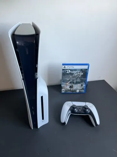 PS5 Slim Com Leitor Completo - Muito Novo + Jogos