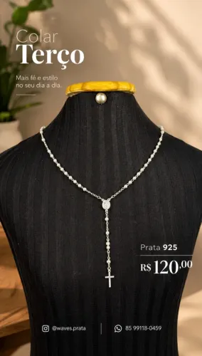 Colar Terço Prata 925