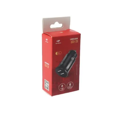 Carregador Veicular com 2 usb ucv-20bk C3tech