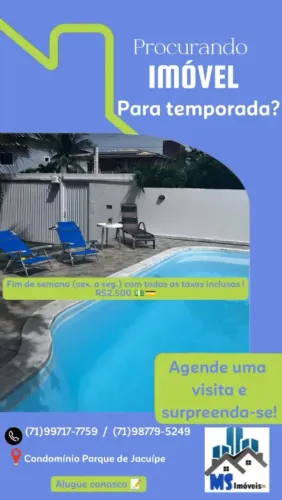 *OPORTUNIDADE* Aluga-se casa para temporada em Jacuípe
