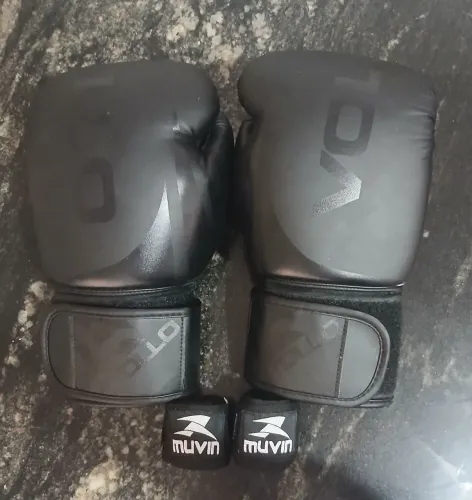Kit Muay Thai Vollo 12oz + Bandagem Muvin 5m
