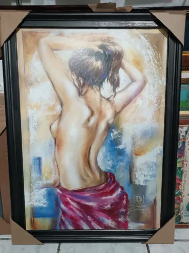 Quadro Mulher Semi Nua arte foto serigrafada