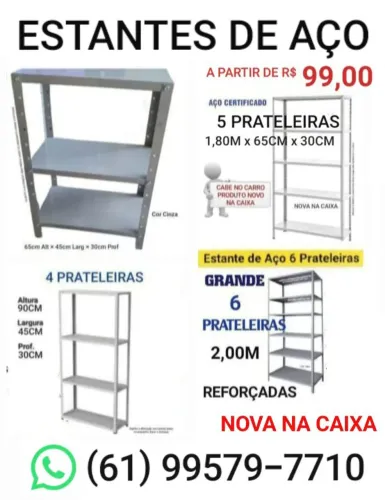 Estantes de Aço (Novas) a partir de R$99,00