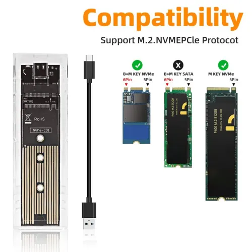Case SSD M2 SATA e NVME *Entrego Aceito Cartão