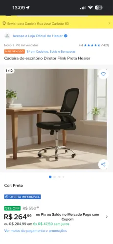 VENDO CADEIRA DE ESCRITÓRIO NOVA NA CAIXA