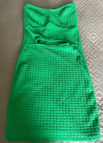Vestido Midi Verde Texturizado